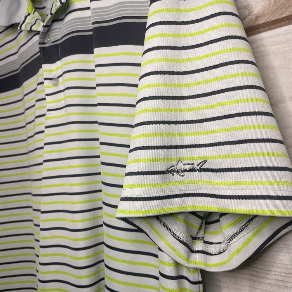 Greg Norman For Tasso Elba Golf Polo Shirt Mens XXL PlayDry Striped Short Sleeve - Picture 4 of 4